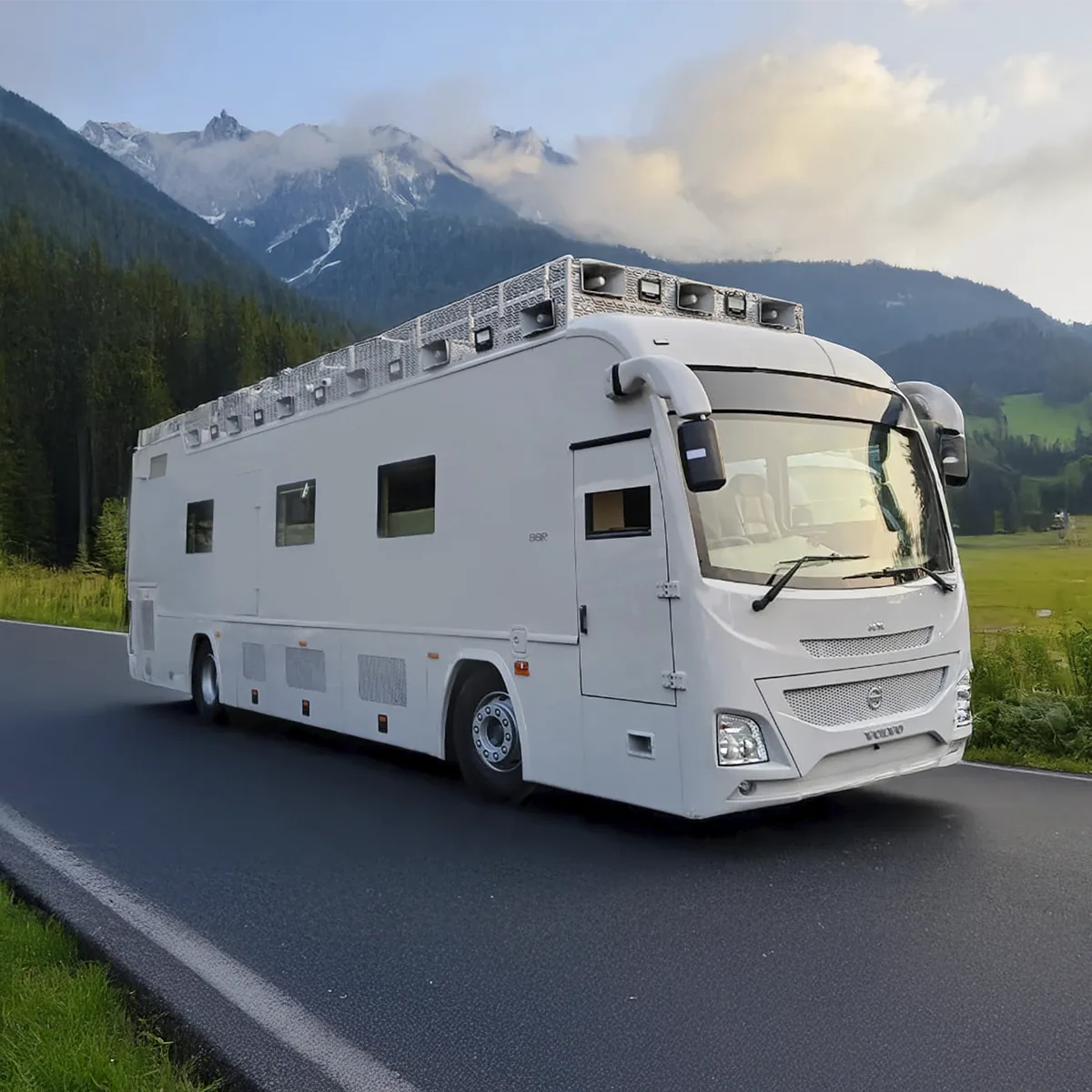 Bullet and blast resistant election campaign bus