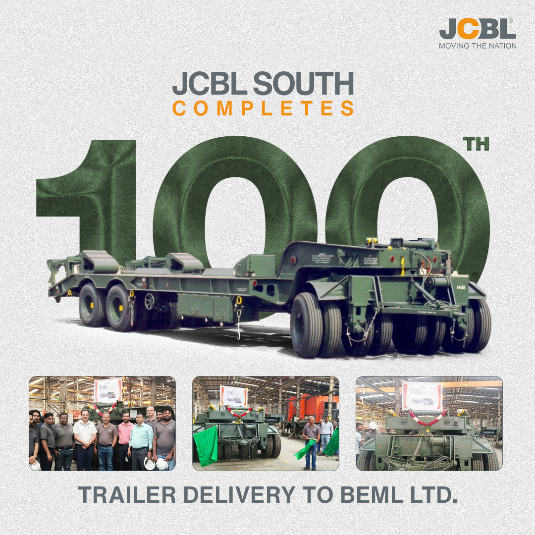 JCBL South Delivers 100th Trailer to BEML